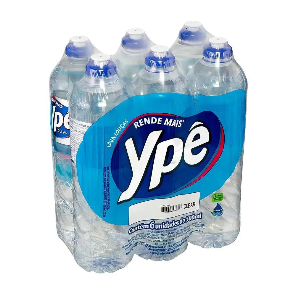 Pack Detergente Ypê Clear 500ml – 6 Unidades